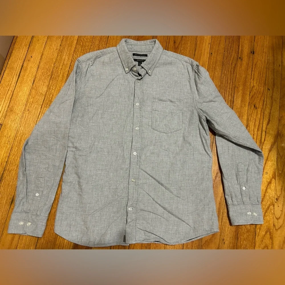 Banana Republic Untucked Fit Long Sleeve Button Up Lined Shirt/Shacket Sz L